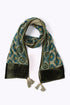 Shawl in printed faux cashmere cotton blend with tassels
